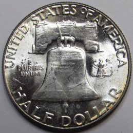 1957 Franklin Half Dollar - vintage higher grade uncirculated American coin