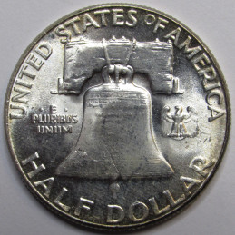 1960 Franklin Half Dollar - vintage sixties uncirculated American silver coin