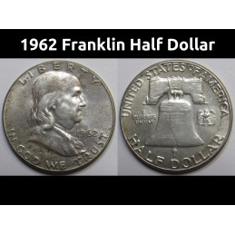 1962 Franklin Half Dollar - vintage uncirculated American silver coin