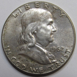 1962 Franklin Half Dollar - vintage uncirculated American silver coin