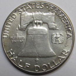 1962 Franklin Half Dollar - vintage uncirculated American silver coin