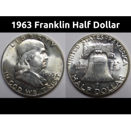 1963 Franklin Half Dollar - uncirculated American silver coin