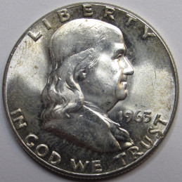 1963 Franklin Half Dollar - uncirculated American silver coin