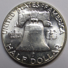 1963 Franklin Half Dollar - uncirculated American silver coin