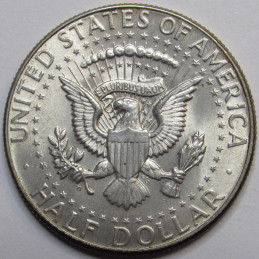 1964 D JFK Half Dollar - vintage Denver mintmark American 90 percent silver coin