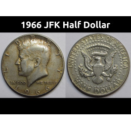 1966 JFK Half Dollar - 40 percent silver vintage American half dollar