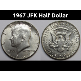 1967 JFK Half Dollar - vintage sixties 40 percent silver American coin