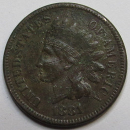 1881 Indian Head Cent - antique Wild West era American penny