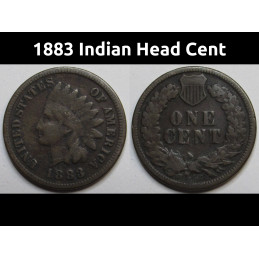 1883 Indian Head Cent - antique Old West era American penny