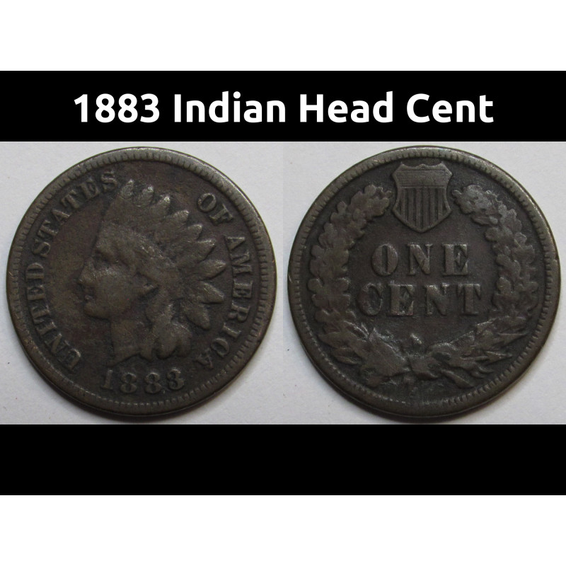 1883 Indian Head Cent - antique Old West era American penny