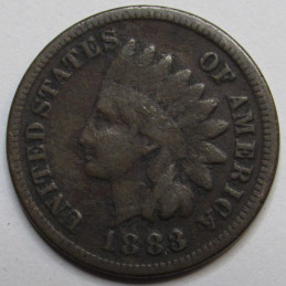 1883 Indian Head Cent - antique Old West era American penny