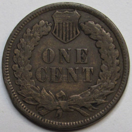 1884 Indian Head Cent - antique better condition American Indian penny