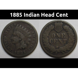 1885 Indian Head Cent - antique better date American Indian penny