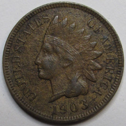 1903 Indian Head Cent - antique turn of the century American Indian penny