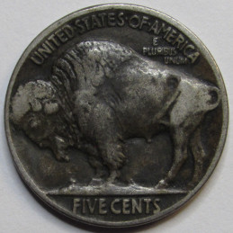 1919 Buffalo Nickel - antique American Indian five cent coin