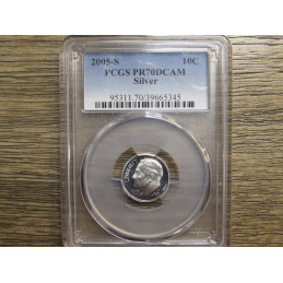 2005 S Roosevelt Dime - Silver - PCGS Graded Proof 70 DCAM