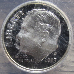 2003 S Roosevelt Dime - Silver - ANCAS Graded Proof 70 DCAM