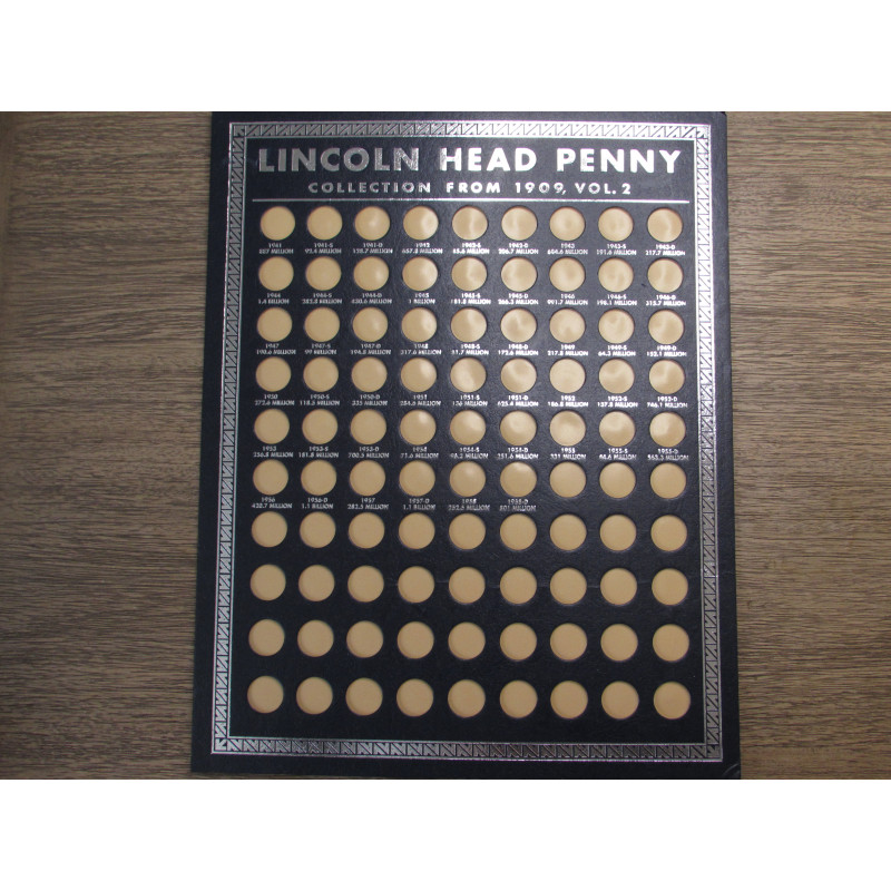 Whitman Tribute Coin Board - Lincoln Head Penny - 1940-1958