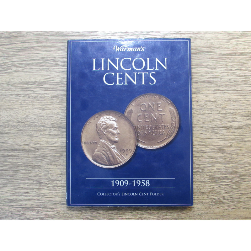 Warman's Coin Folder - Lincoln Cents - 1909-1958 - vintage folder for coin storage