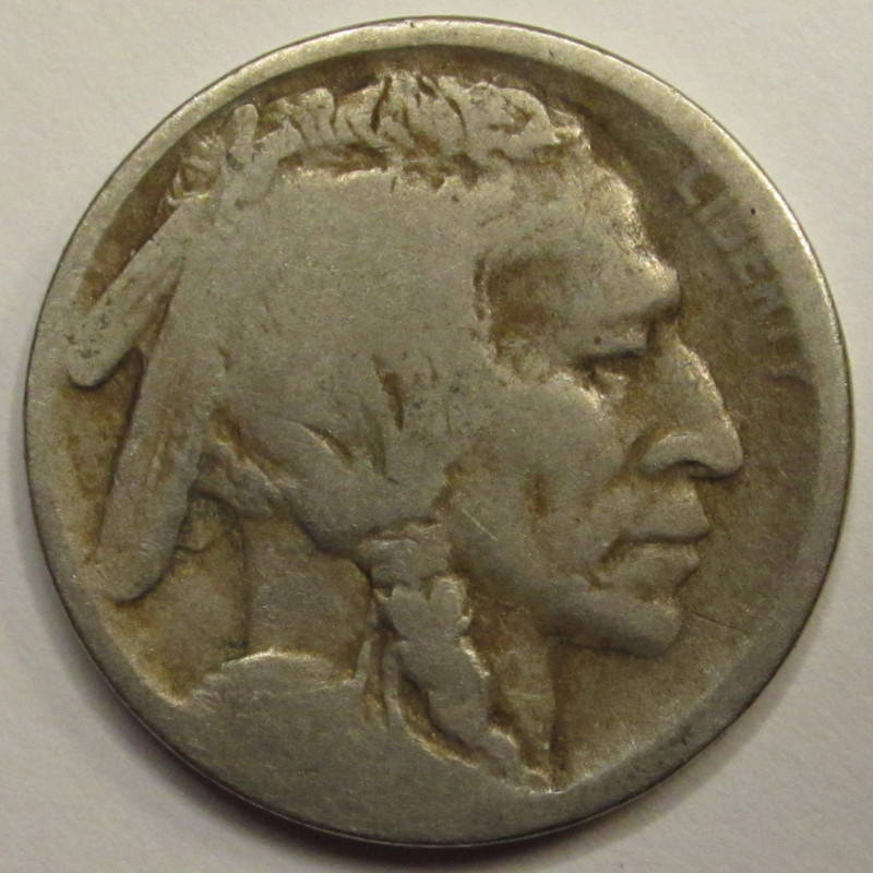 1913 D Buffalo Nickel - Type 1 - antique raised mound design