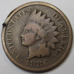 1886 Indian Head Cent - Type 2 - old West era penny