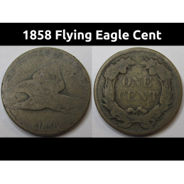 1858 Flying Eagle Cent - antique pre Civil War era American cupronickel penny