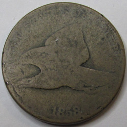 1858 Flying Eagle Cent - antique pre Civil War era American cupronickel penny