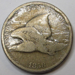 1858 Flying Eagle Cent - Small Letters - pre Civil War era antique American penny