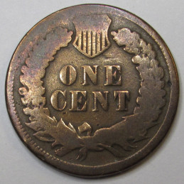 1875 Indian Head Cent - antique better date American bronze penny