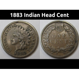 1883 Indian Head Cent - antique Gilded Age higher grade American penny