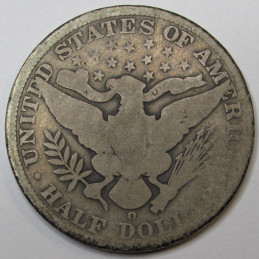 1900 O Barber Half Dollar - better date turn of the century American silver half
