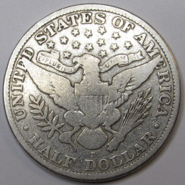 1911 S Barber Half Dollar - antique S mintmark silver American half