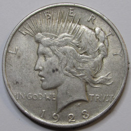 1923 Peace Dollar - antique roaring twenties American silver dollar