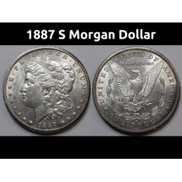 1887 S Morgan Dollar - antique better date uncirculated silver dollar