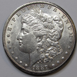 1887 S Morgan Dollar - antique better date uncirculated silver dollar