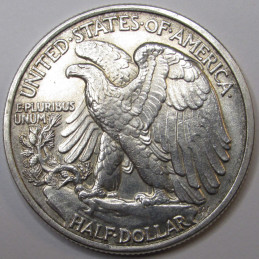 1939 Walking Liberty Half Dollar - antique higher grade American silver half