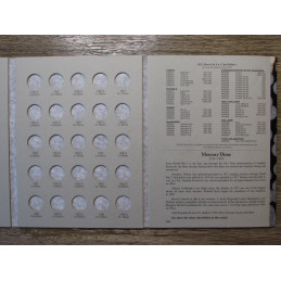 HE Harris coin folder for Mercury Dimes - 1916-1945 - vintage coin supply