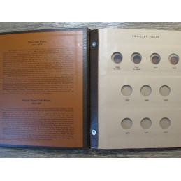 Dansco coin album for Two Cent pieces and Three Cent nickels - vintage coin supply