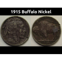 1915 Buffalo Nickel - antique early date American Indian coin