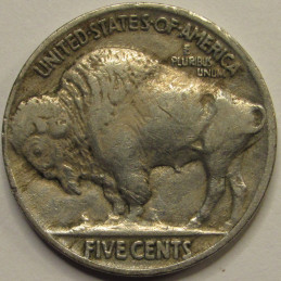 1917 Buffalo Nickel - antique American Indian five cent coin