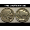 1923 S Buffalo Nickel - antique San Francisco mintmark bison coin