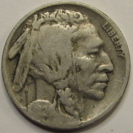 1924 D Buffalo Nickel - antique Denver mintmark American bison coin