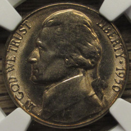 1950 Jefferson Nickel - NGC Graded MS 65 - vintage graded five cent coin