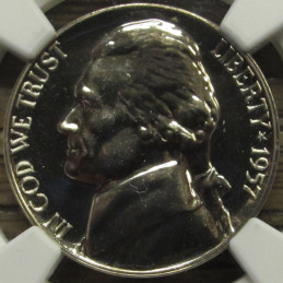 1957 Jefferson Nickel - NGC Graded Proof 68 - flashy brilliant proof coin
