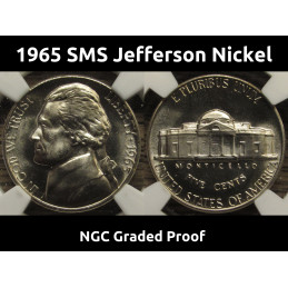 1965 SMS Jefferson Nickel - NGC Graded MS 67 - graded five cent coin