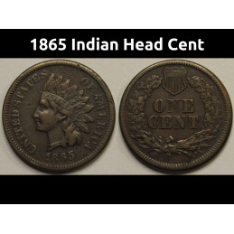 1865 Indian Head Cent - full Liberty Civil War era American penny