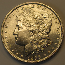 1896 Morgan Dollar - uncirculated antique American silver dollar coin