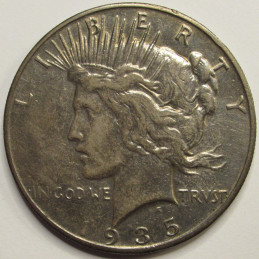 1935 S Peace Dollar - antique San Francisco mintmark final year of issue coin