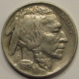 1919 Buffalo Nickel - higher grade antique American five cent coin