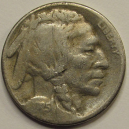 1925 S Buffalo Nickel - antique better condition San Francisco mintmark five cent coin